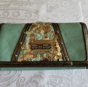 Miss Me Wallet Light Blue with sequins